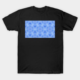 Blue Batik Triangle Pattern T-Shirt